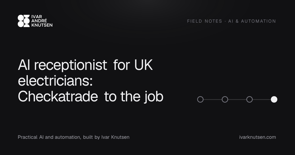 AI receptionist for UK electricians: Checkatrade to the job