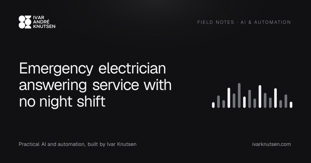 Emergency electrician answering service with no night shift