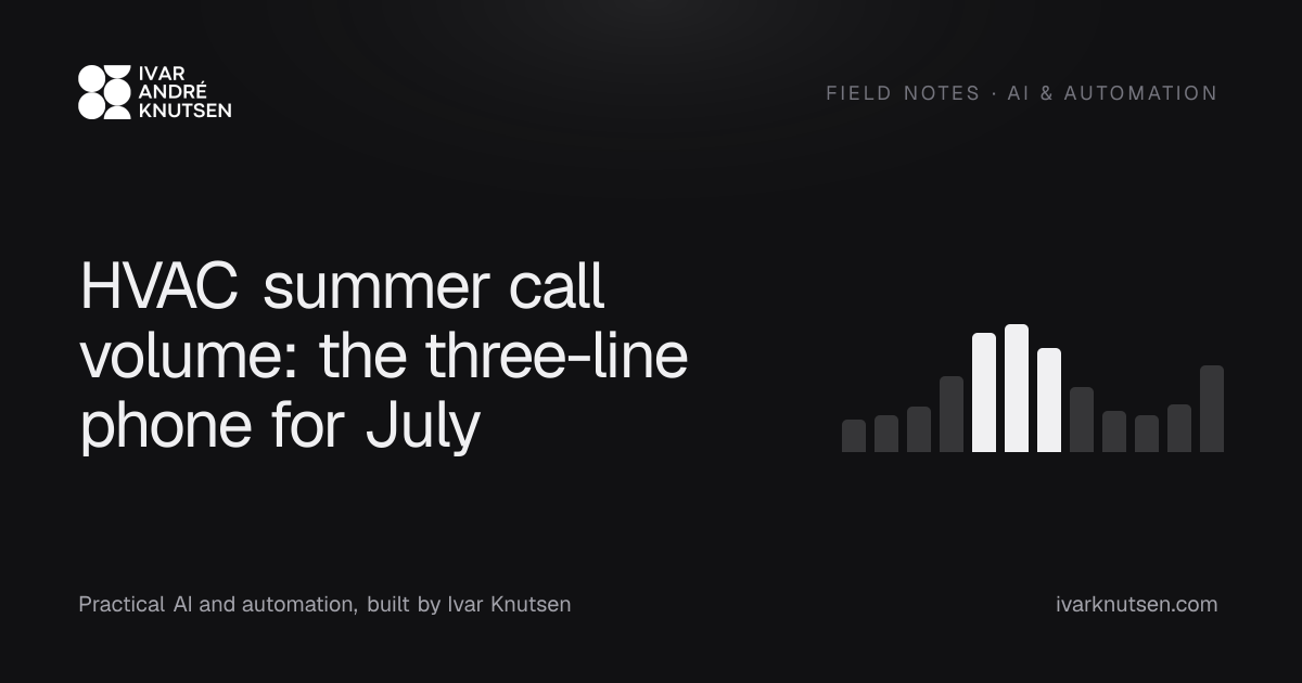 HVAC summer call volume: the three-line phone for July